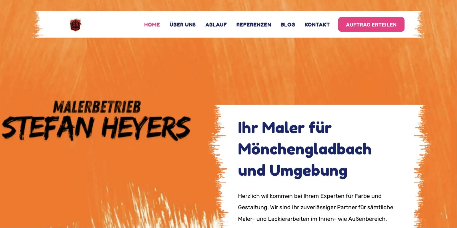 Screenshot der Website Malerbetrieb Heyers