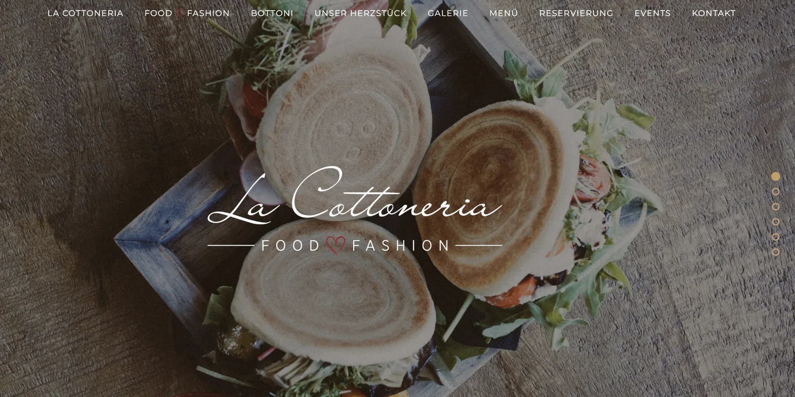 Screenshot der Website La Cottoneria