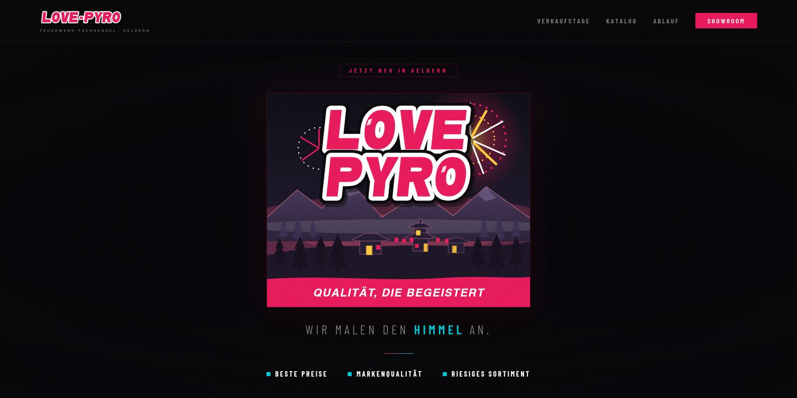 Screenshot der Website Love-Pyro